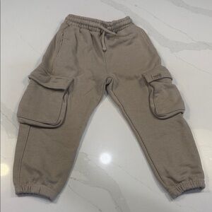 Zara Boys Kids Cargo Jogger Pants - Taupe